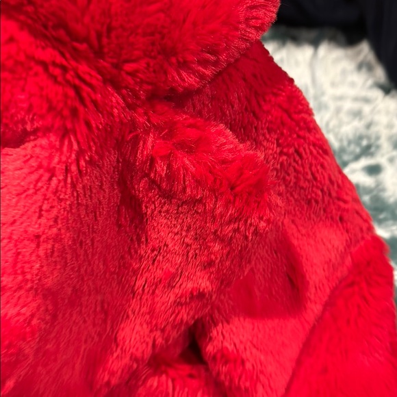 Alice + Olivia Red Fur Coat (like new) - Picture 4 of 6